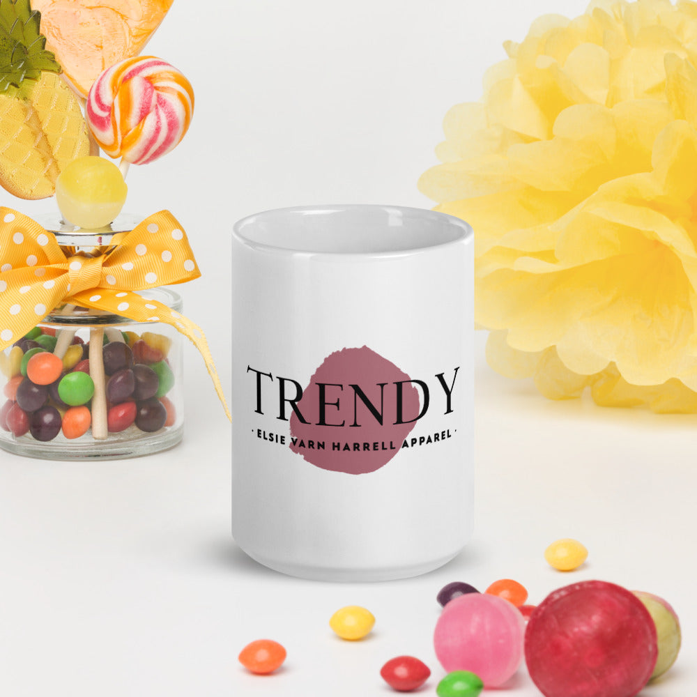 Trendy White Glossy Mug by Elsie Varn Harrell