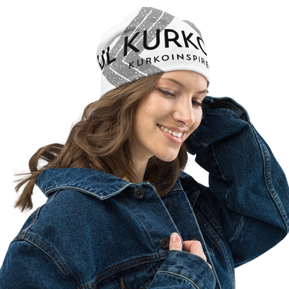 Issues All-Over Print Beanie by Paul Kurko